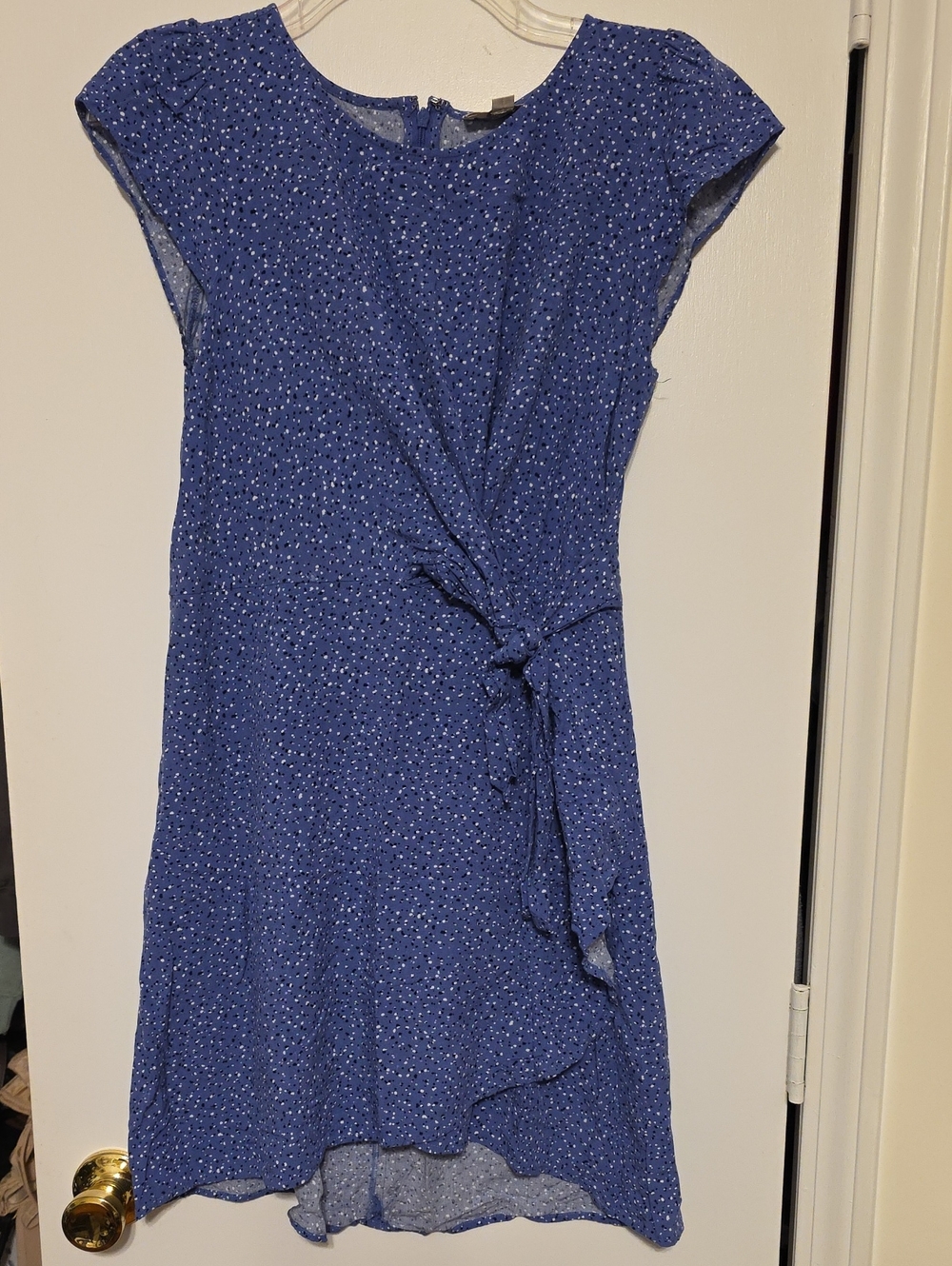 LOFT Royal Blue Cap Sleeve Tie-Front Mini Dress
